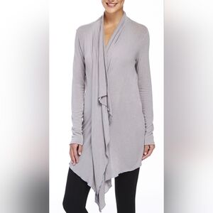 Fabletics Gray Asymmetrical Cardigan Sweater